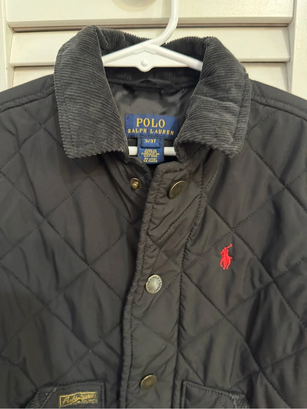 Boys 3T Polo by Ralph Lauren Kids Quilted Black Jacket